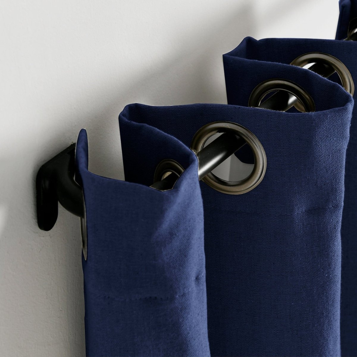 Insulated Grommet Blackout Faux Linen Window Curtain (Single Panel)