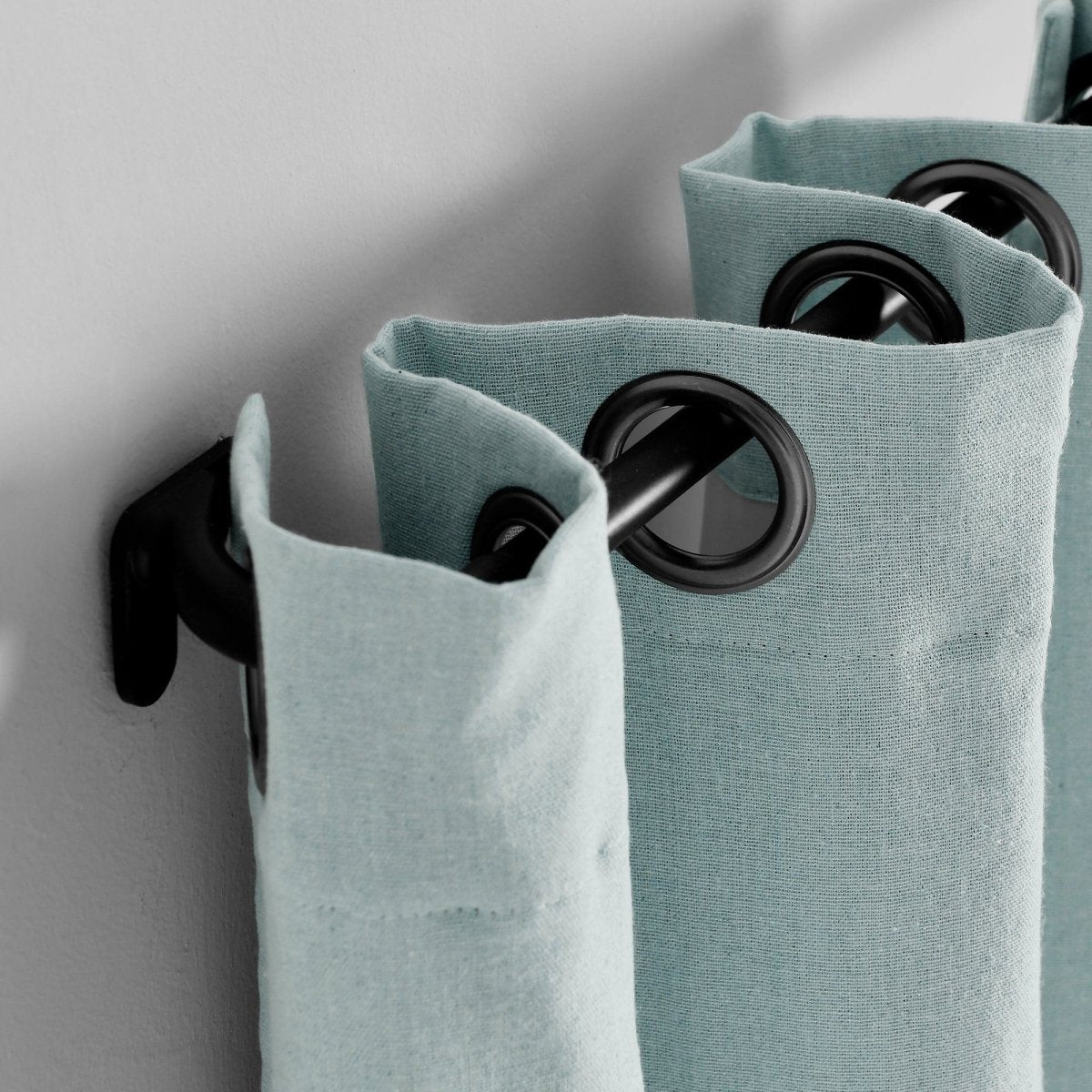 Insulated Grommet Blackout Faux Linen Window Curtain (Single Panel)