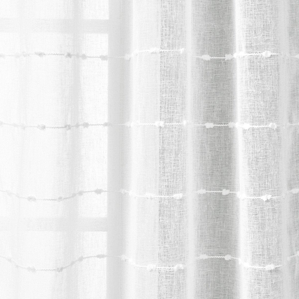 Farmhouse Textured Grommet Sheer Indoor/Outdoor Window Curtain (Single Panel)