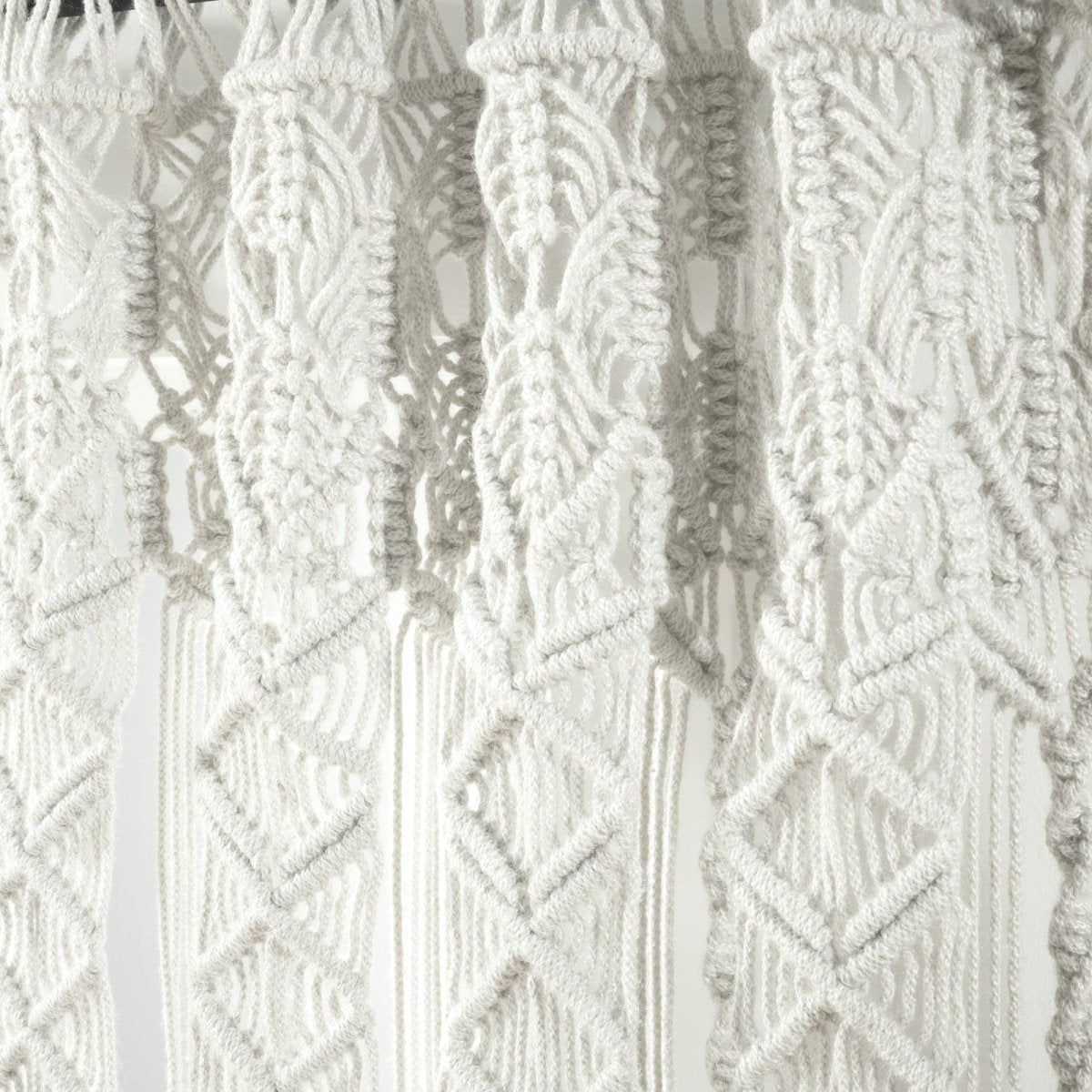 Boho Macrame Textured Indoor/Outdoor Window Curtain (Single Panel)