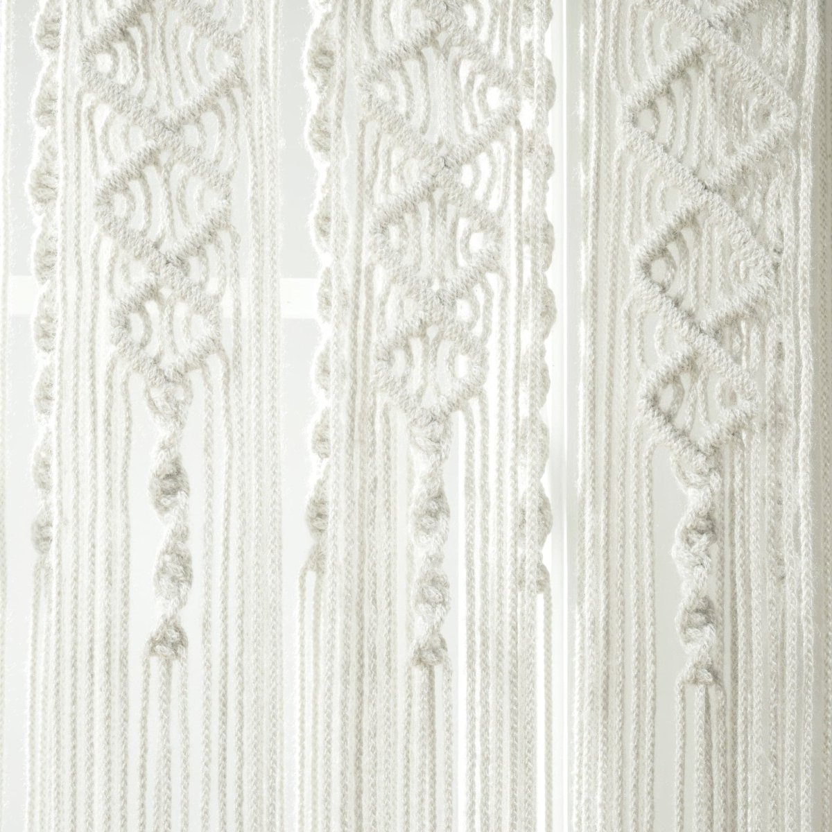 Boho Macrame Textured Indoor/Outdoor Window Curtain (Single Panel)