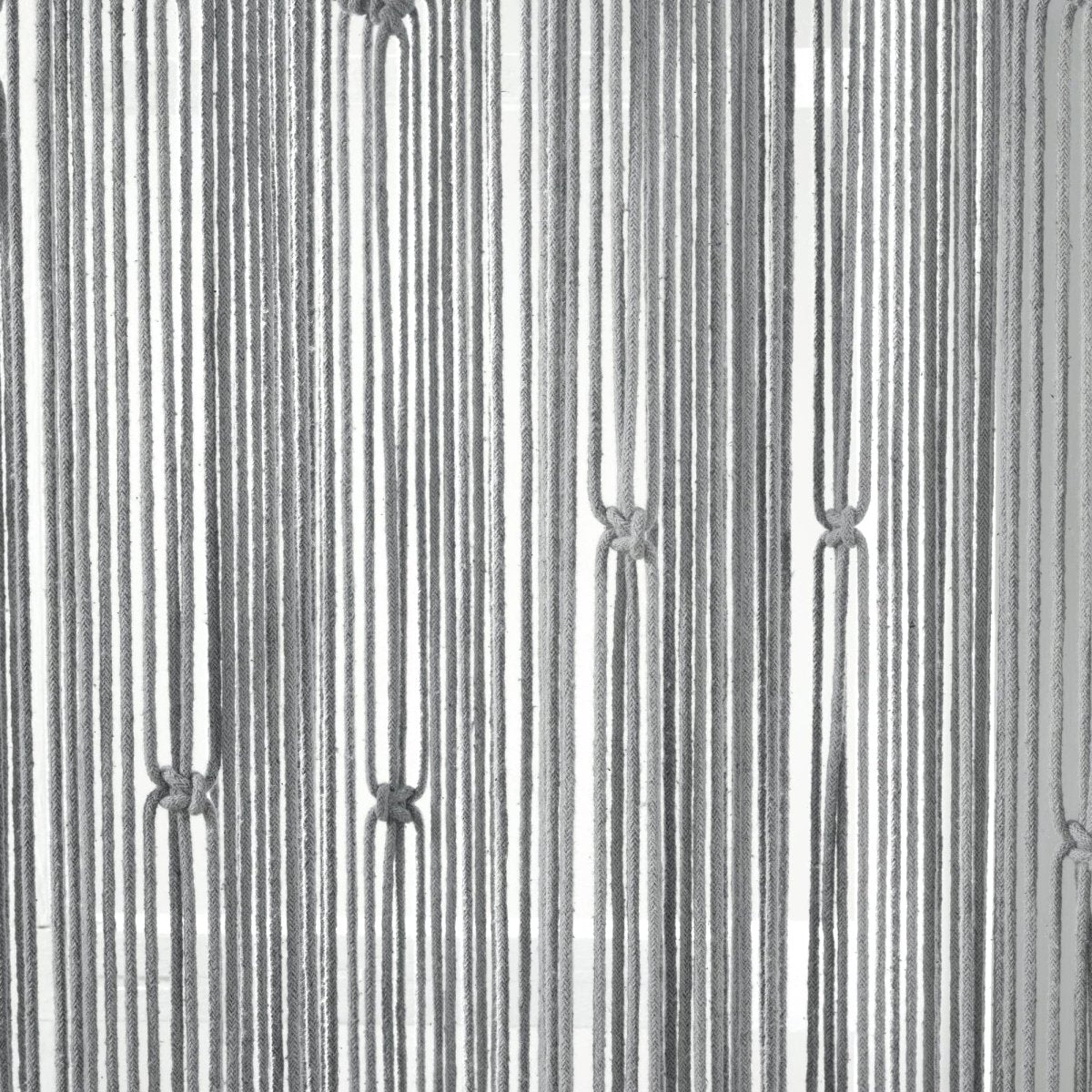 Boho Macrame Leaf Cotton Window Curtain showing intricate knot design and vertical strands for a unique boho aesthetic.