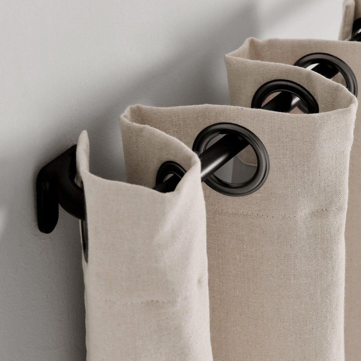 Insulated Grommet Blackout Faux Linen Window Curtain (Single Panel)
