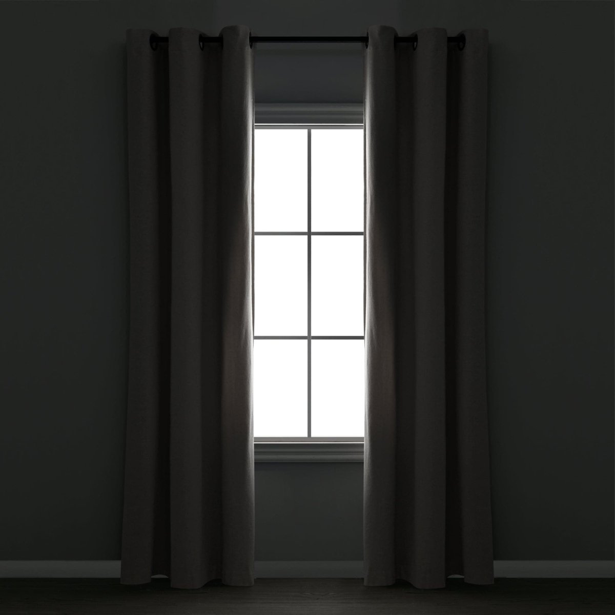 Insulated Grommet Blackout Faux Linen Window Curtain (Single Panel)