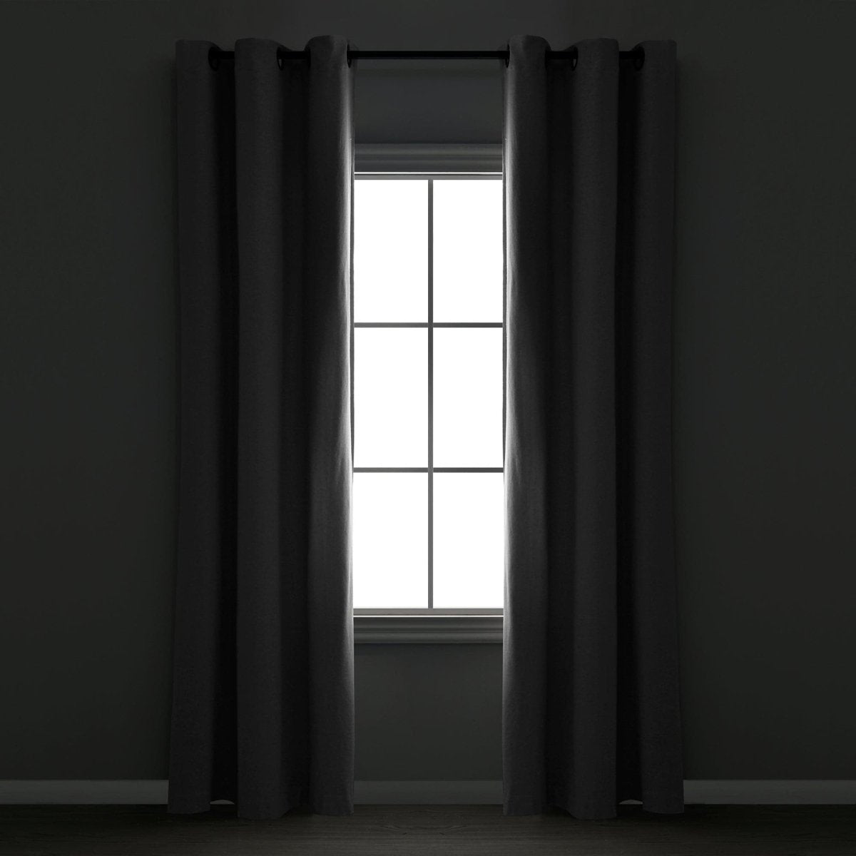 Insulated Grommet Blackout Faux Linen Window Curtain (Single Panel)