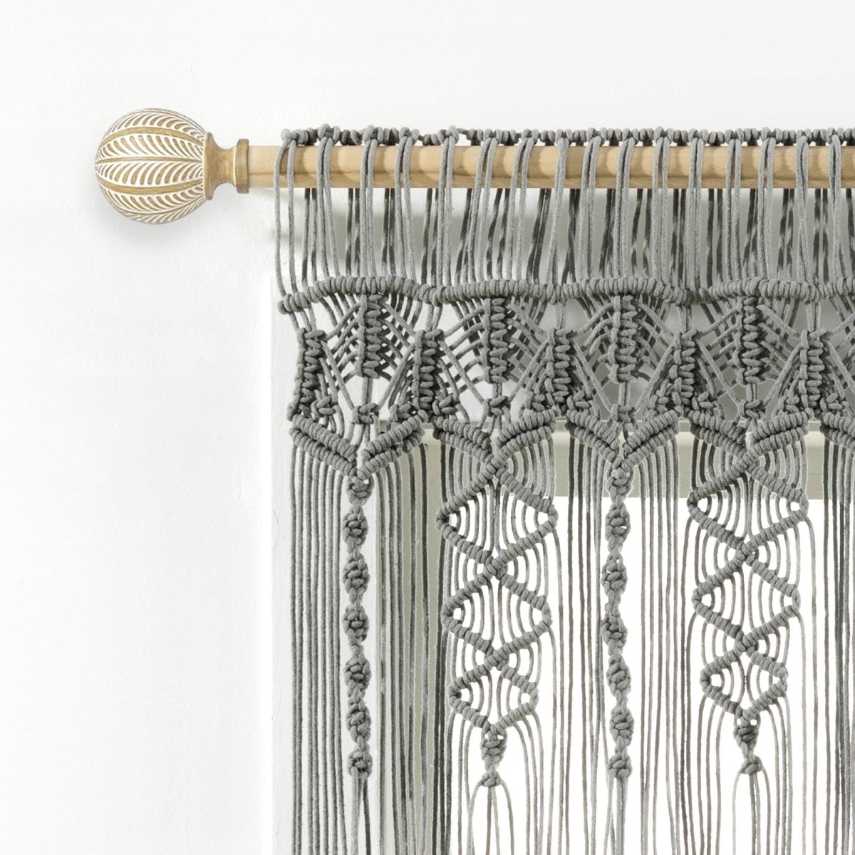 Boho Macrame Textured Cotton Valance