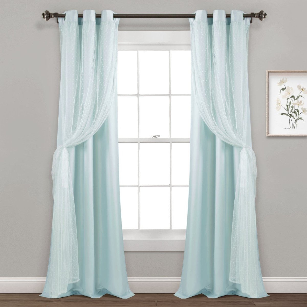 Cottage Polka Dot Sheer Window Curtain