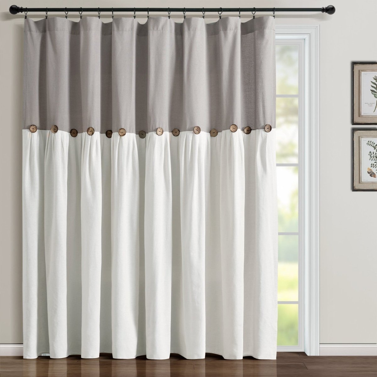 Linen Button Window Curtain (Single Panel)