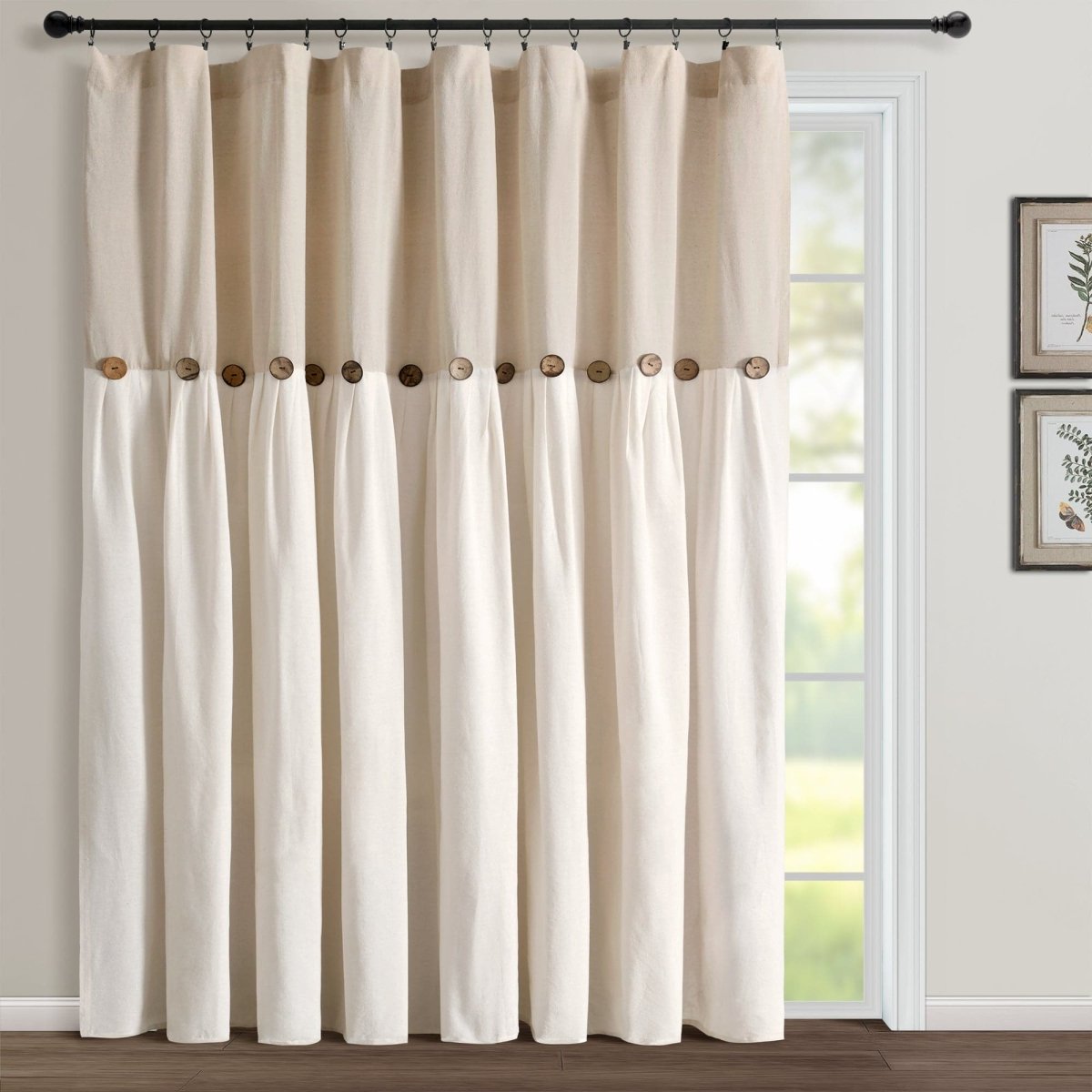 Linen Button Window Curtain (Single Panel)
