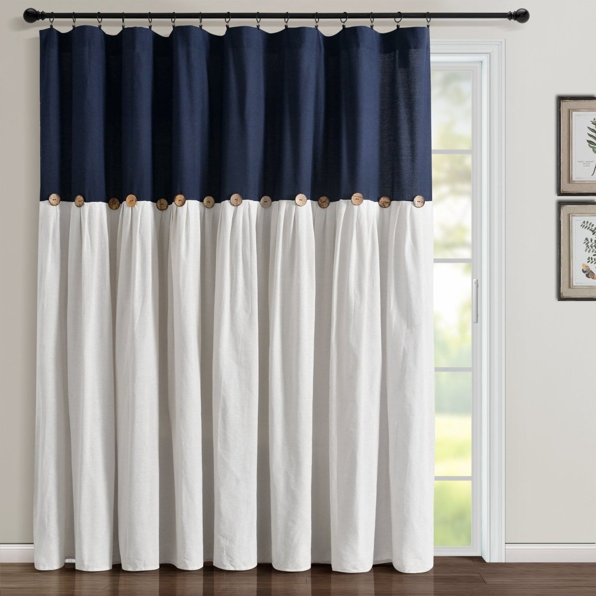 Linen Button Window Curtain (Single Panel)