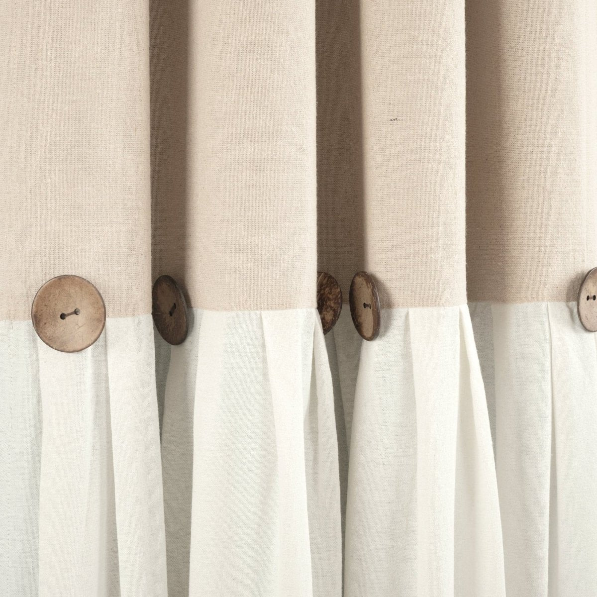 Linen Button Lined 100% Blackout Window Curtain (Single Panel)
