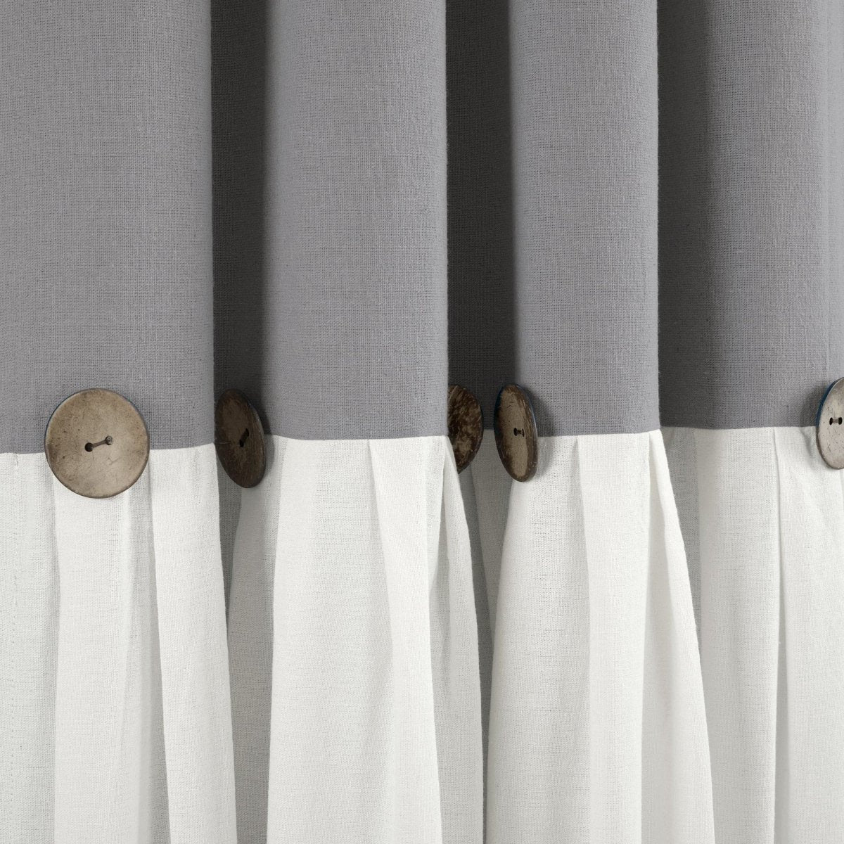 Linen Button Lined 100% Blackout Window Curtain (Single Panel)