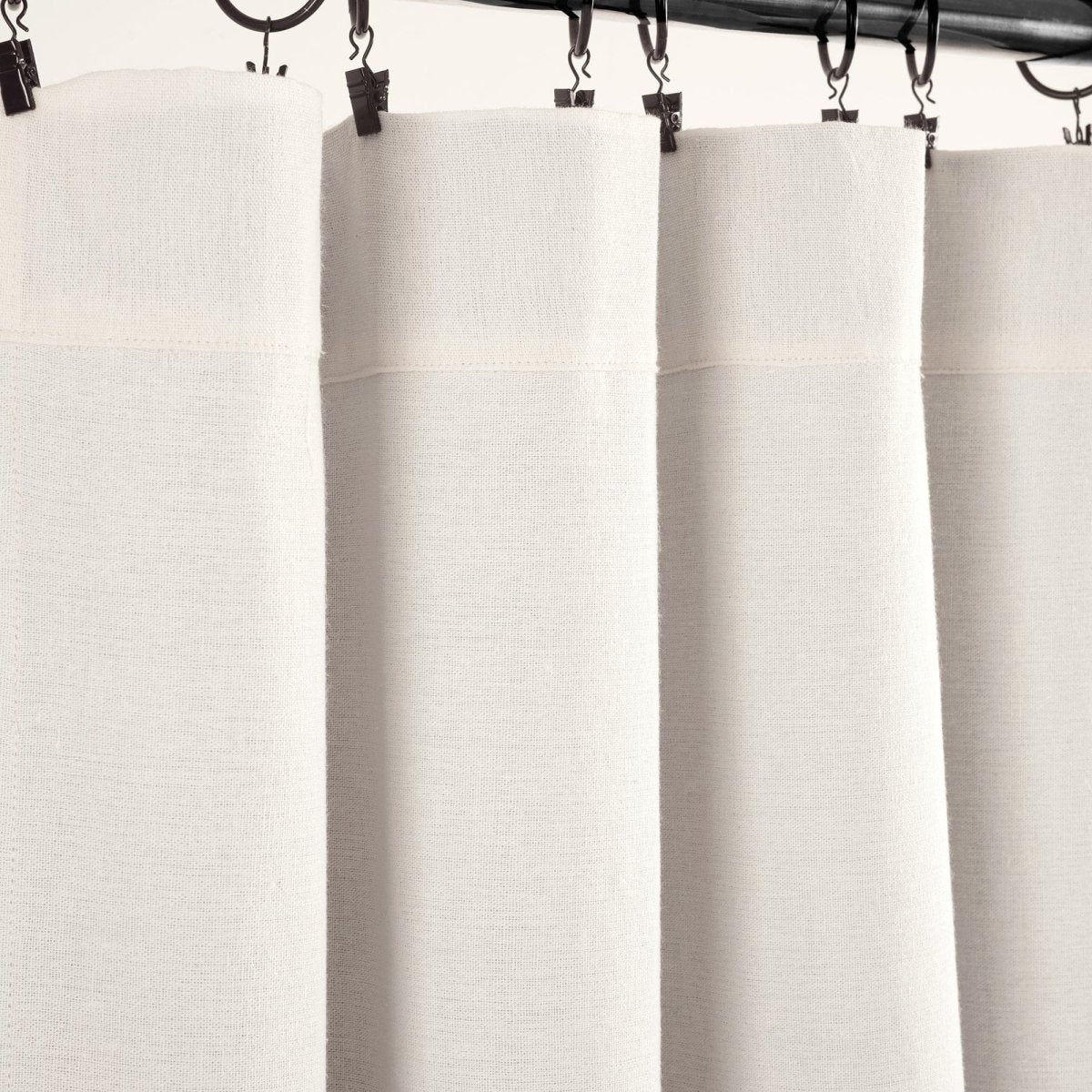 Linen Button Lined 100% Blackout Window Curtain (Single Panel)