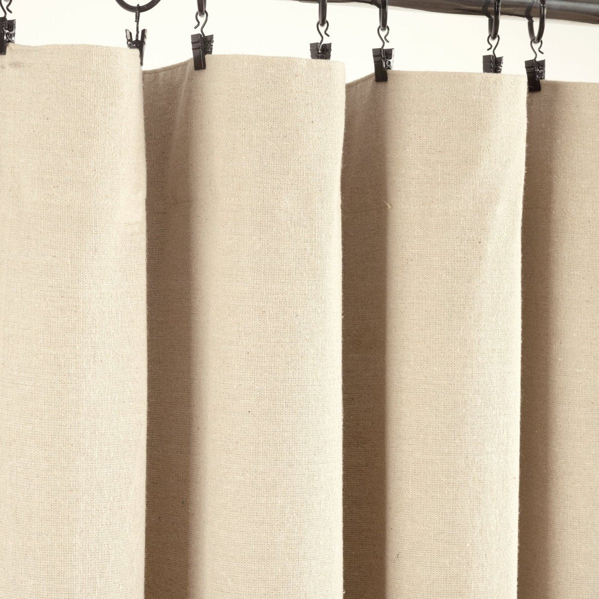 Linen Button Lined 100% Blackout Window Curtain (Single Panel)