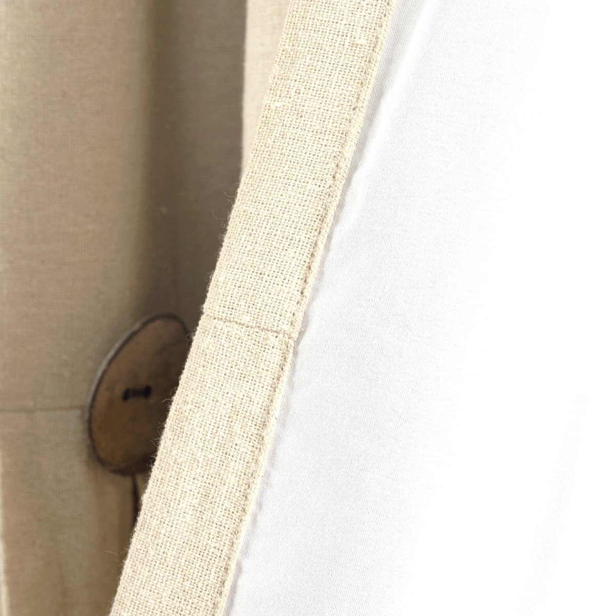 Linen Button Lined 100% Blackout Window Curtain (Single Panel)
