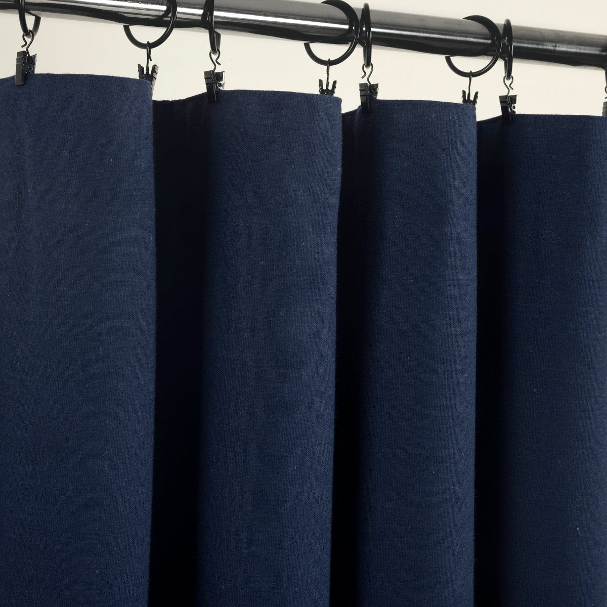 Linen Button Lined 100% Blackout Window Curtain (Single Panel)