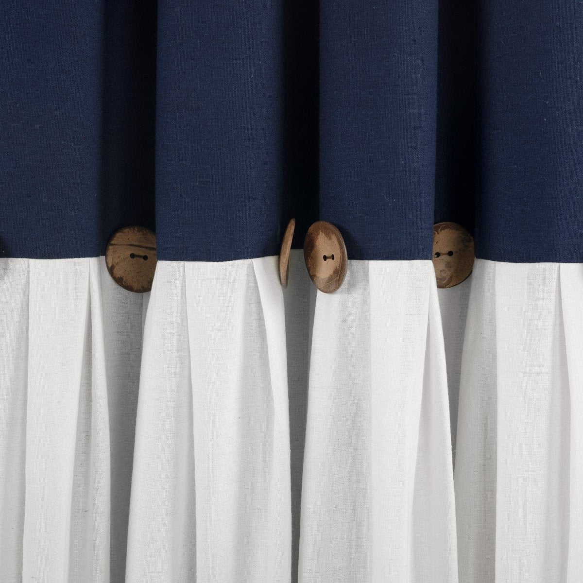 Linen Button Lined 100% Blackout Window Curtain (Single Panel)