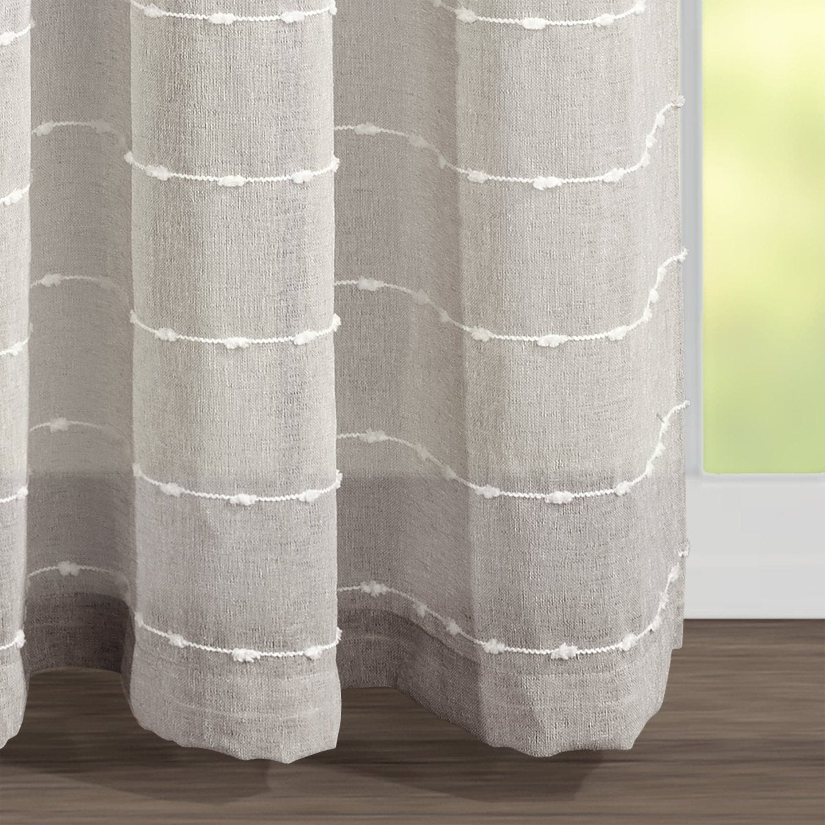 Farmhouse Textured Grommet Sheer Ultra Wide Window Curtain (Single Panel)