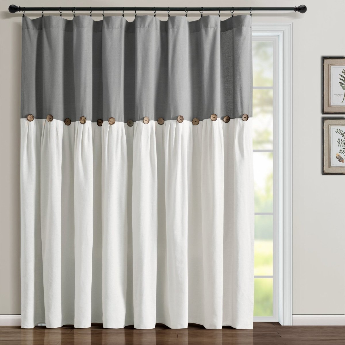 Linen Button Window Curtain (Single Panel)