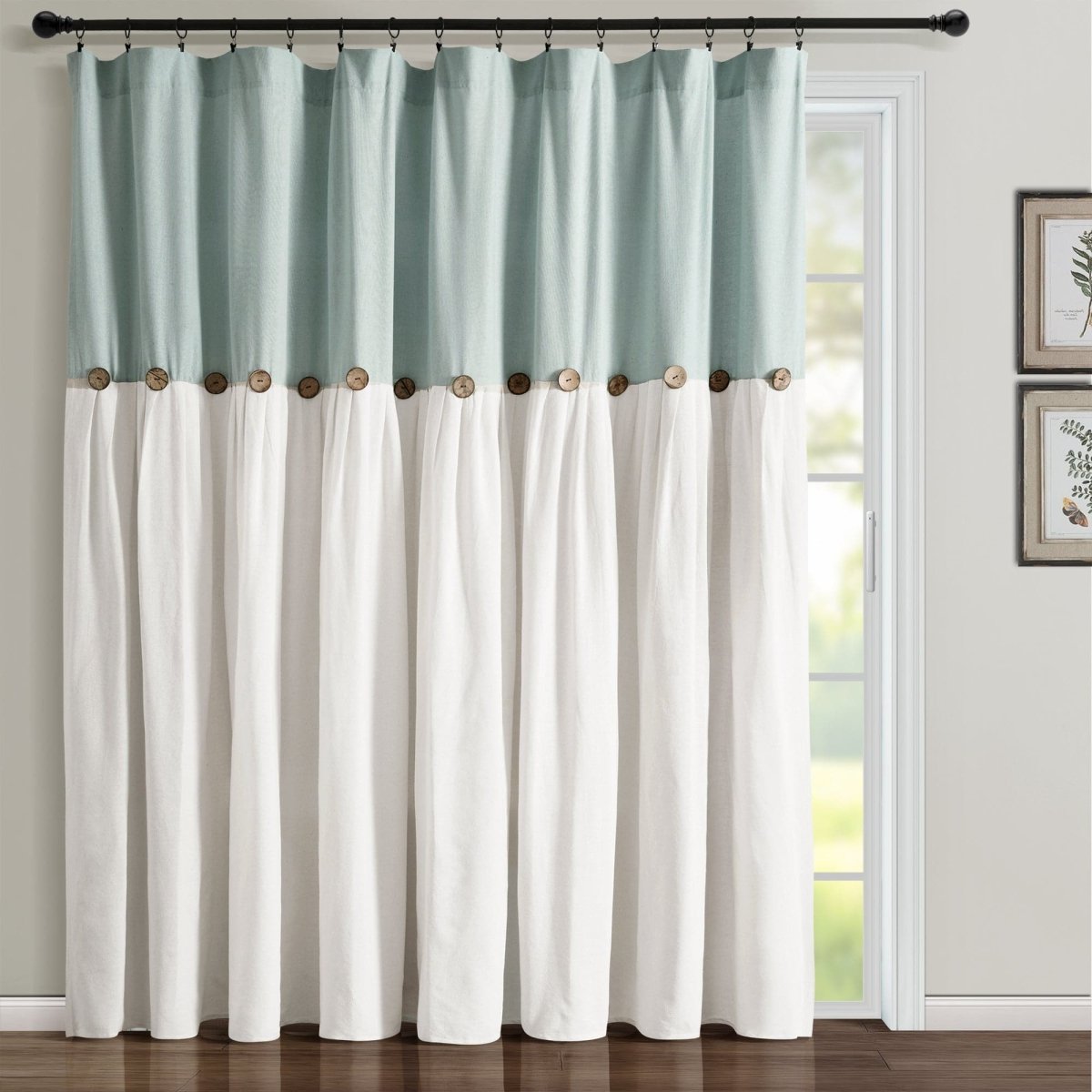 Linen Button Window Curtain (Single Panel)