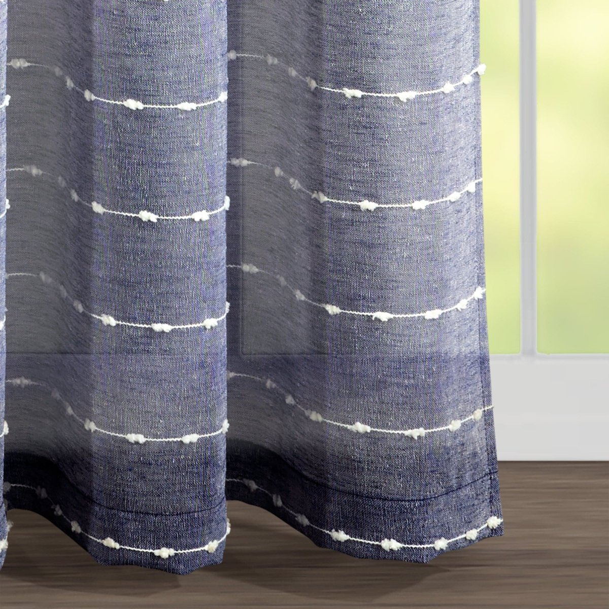 Farmhouse Textured Grommet Sheer Ultra Wide Window Curtain (Single Panel)