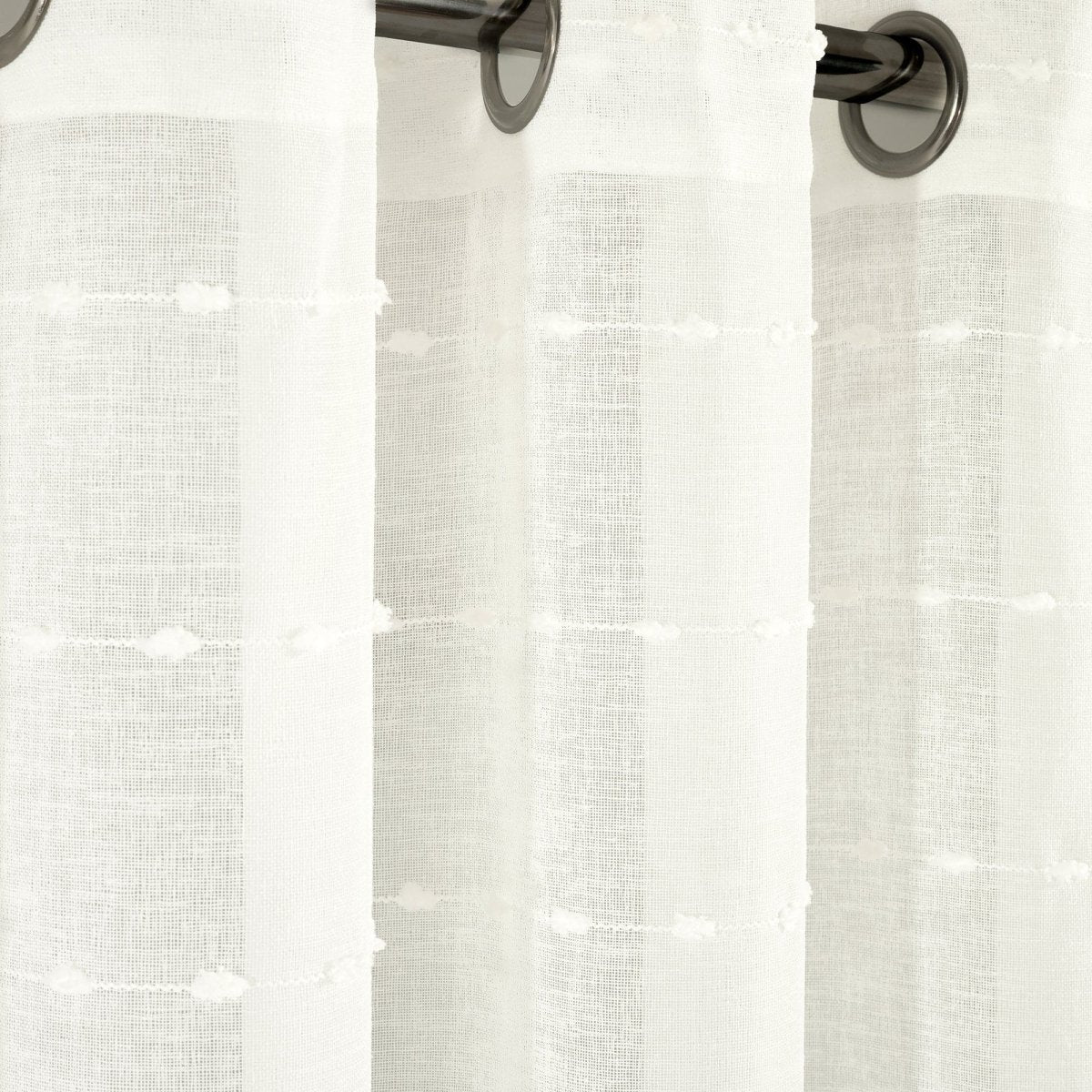 Farmhouse Textured Grommet Sheer Ultra Wide Window Curtain (Single Panel)