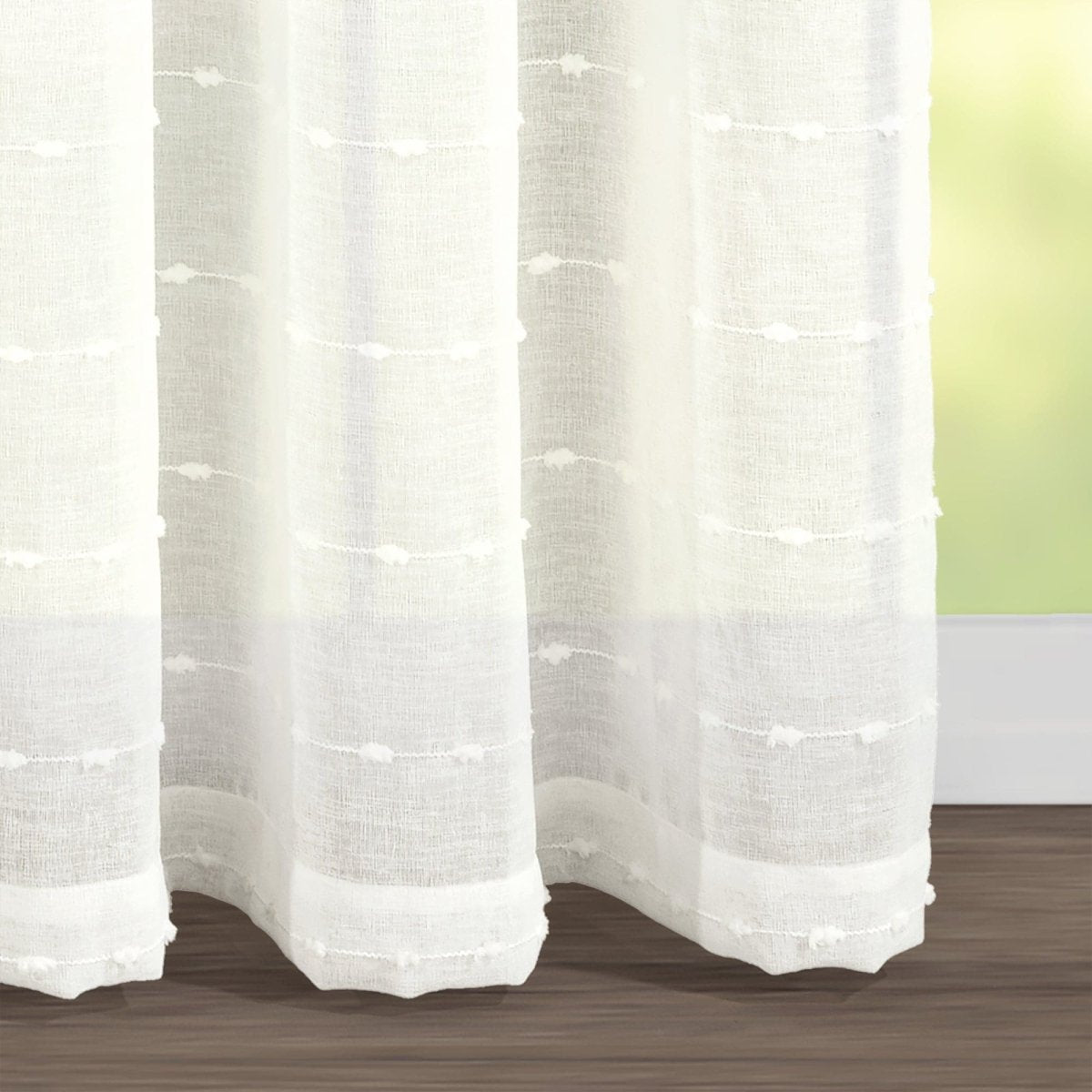 Farmhouse Textured Grommet Sheer Ultra Wide Window Curtain (Single Panel)