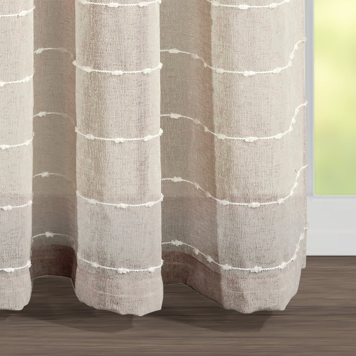 Farmhouse Textured Grommet Sheer Ultra Wide Window Curtain (Single Panel)