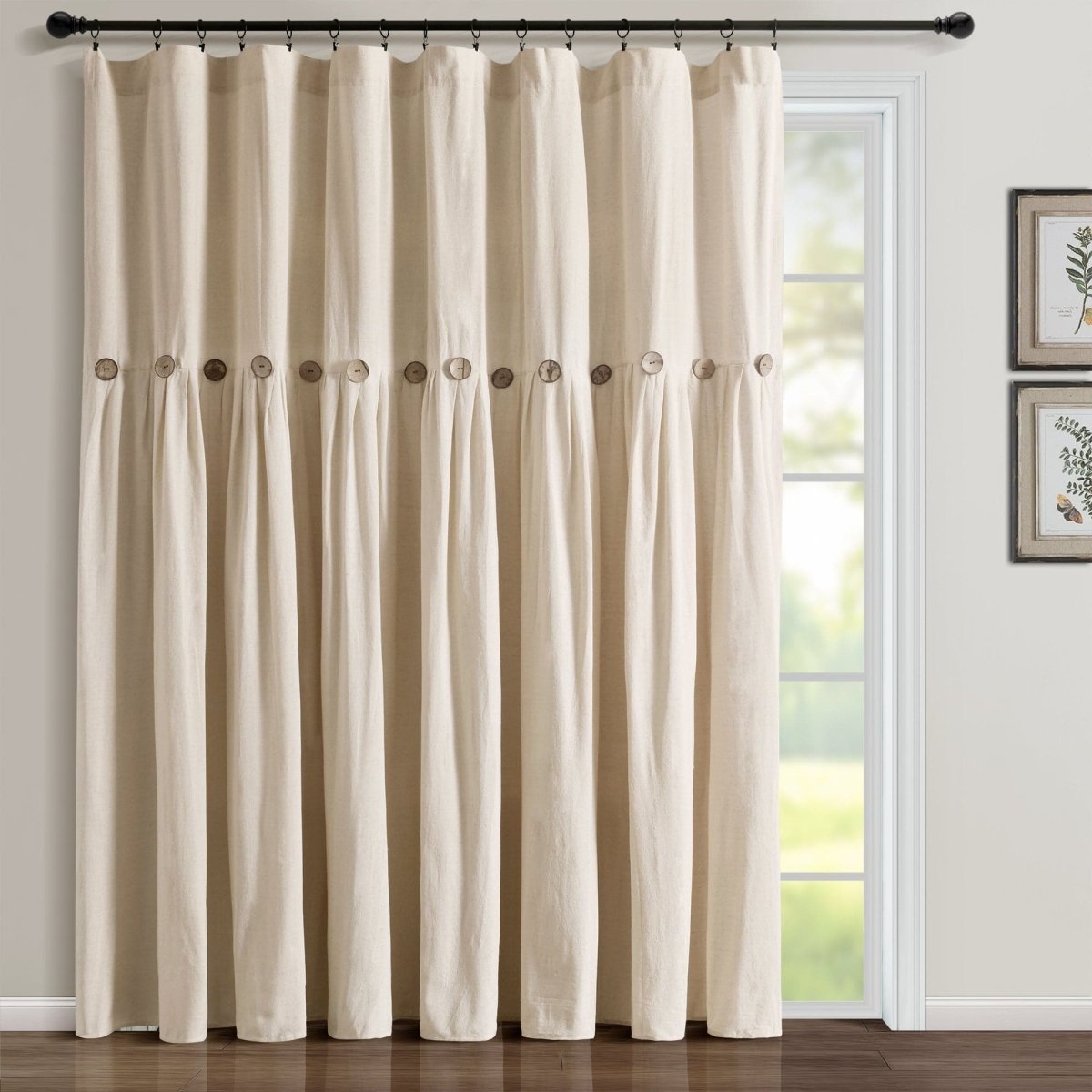 Linen Button Window Curtain (Single Panel)