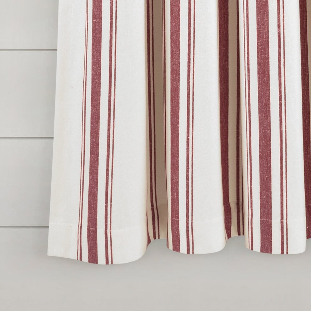 Farmhouse Stripe Yarn Dyed Recycled Cotton Blend Window Curtain Panel Set