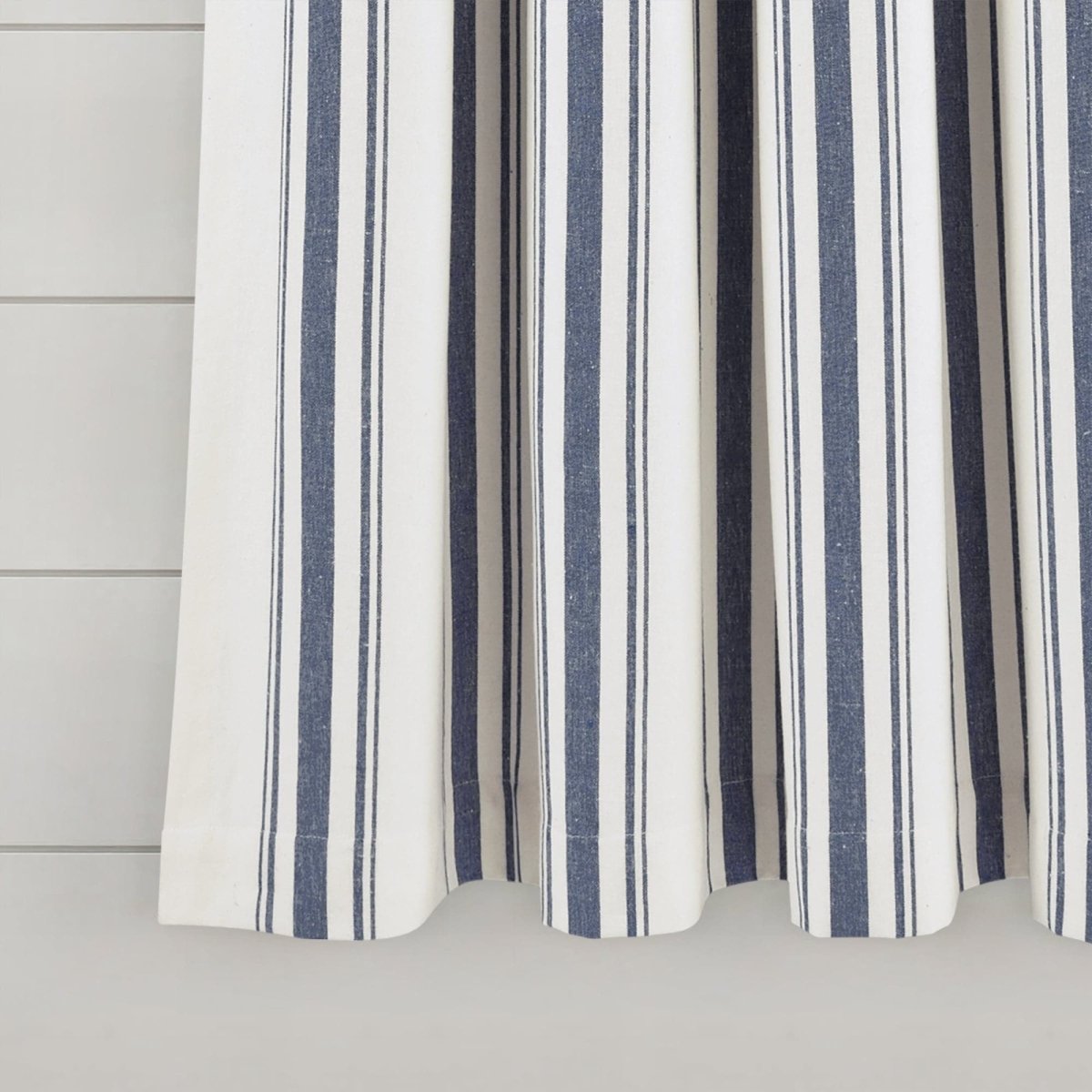 Farmhouse Stripe Yarn Dyed Recycled Cotton Blend Window Curtain Panel Set