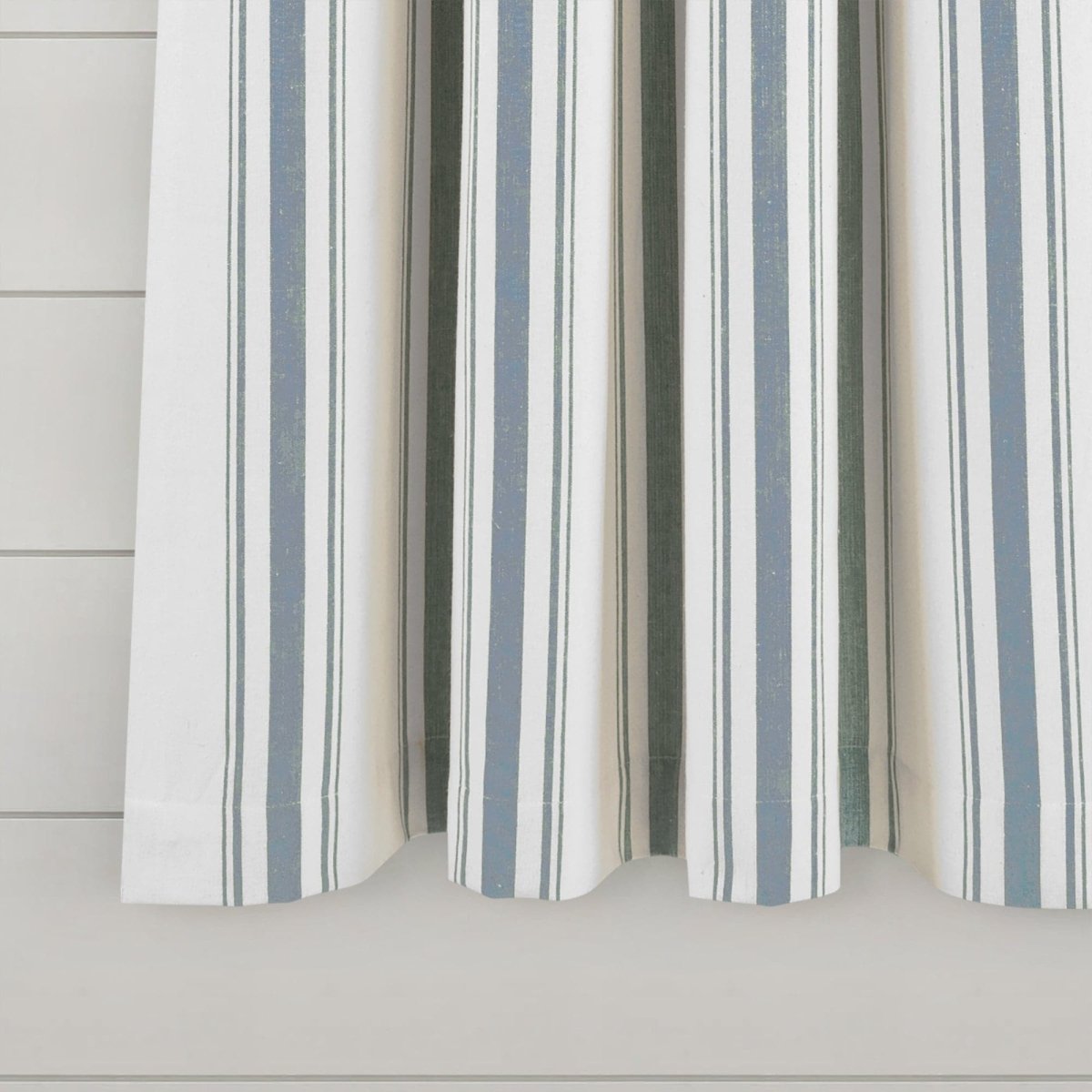 Farmhouse Stripe Yarn Dyed Recycled Cotton Blend Window Curtain Panel Set