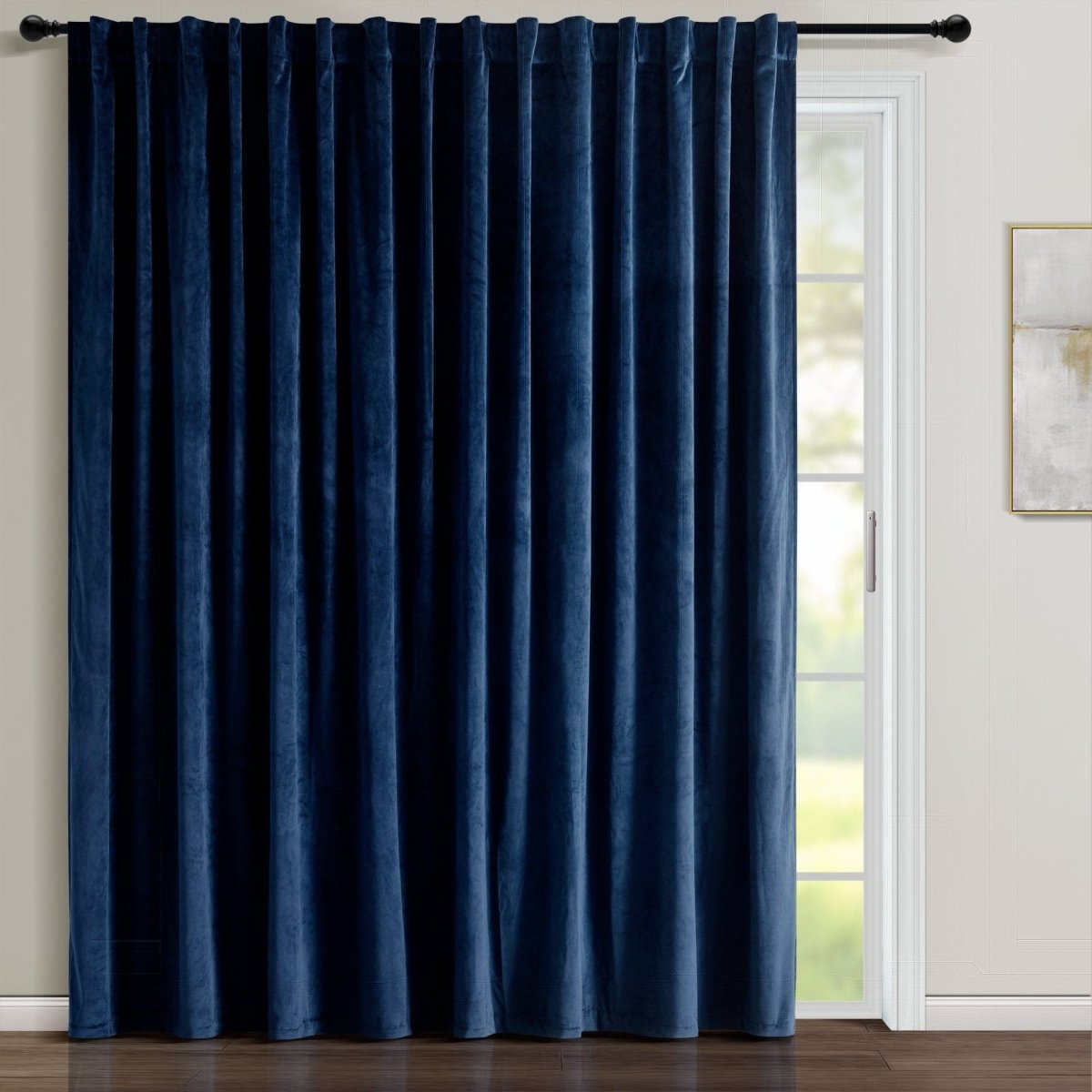 Prima Velvet Solid Ultra Wide Light Filtering Window Curtain (Single Panel)