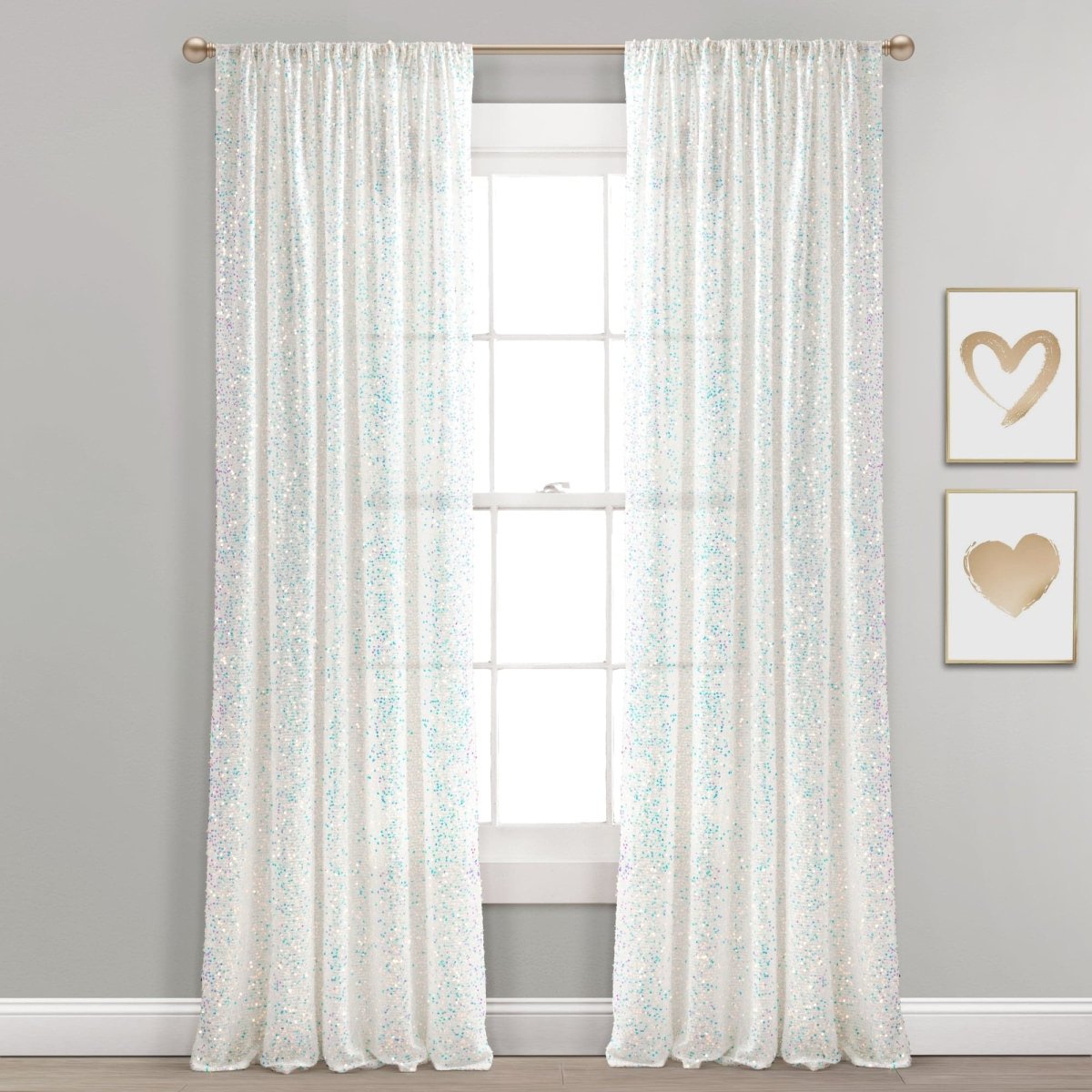Ballgown Glam Sparkle Sequins Window Curtain (Single Panel)