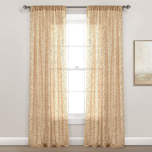 Ballgown Glam Sparkle Sequins Window Curtain (Single Panel)