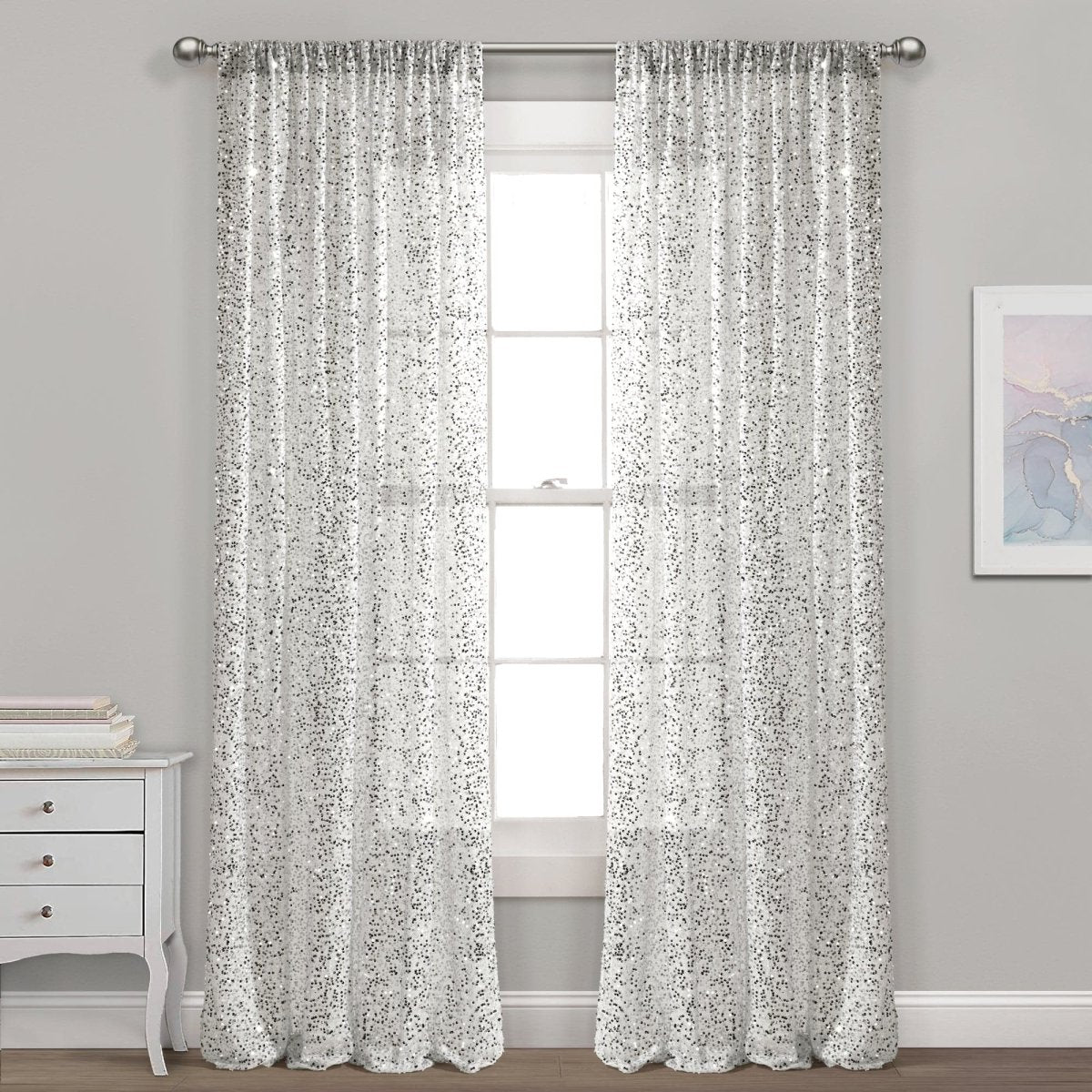 Ballgown Glam Sparkle Sequins Window Curtain (Single Panel)