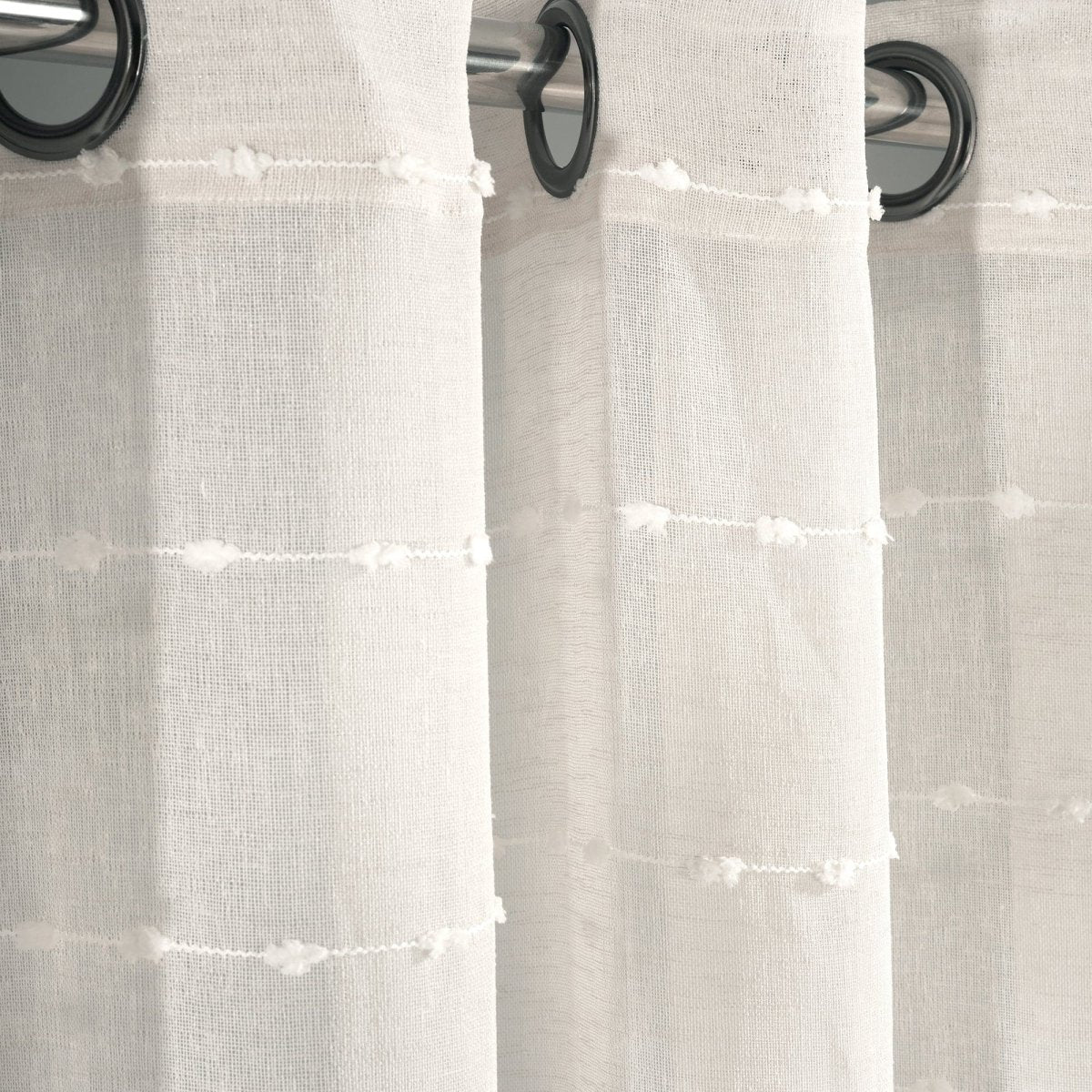 Farmhouse Textured Grommet Sheer Ultra Wide Window Curtain (Single Panel)
