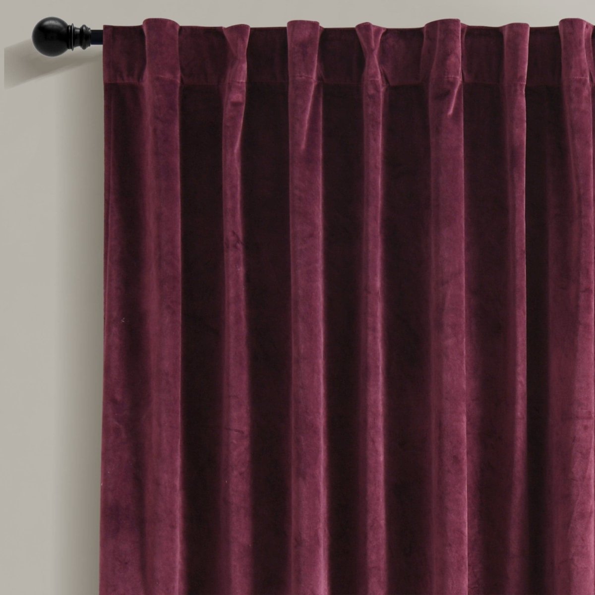 Prima Velvet Solid Ultra Wide Light Filtering Window Curtain (Single Panel)
