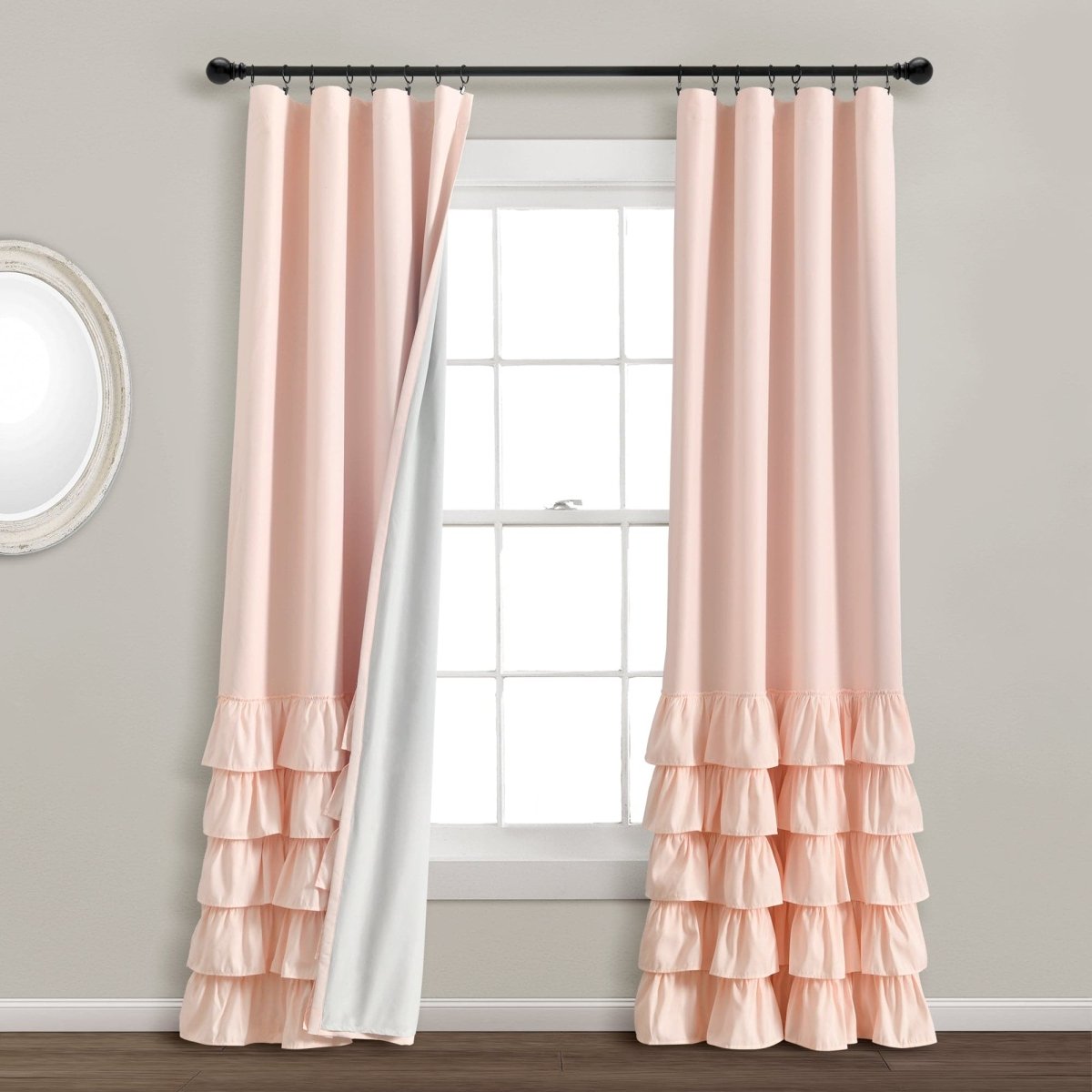 Allison Ruffle 100% Blackout Window Curtain (Single Panel)