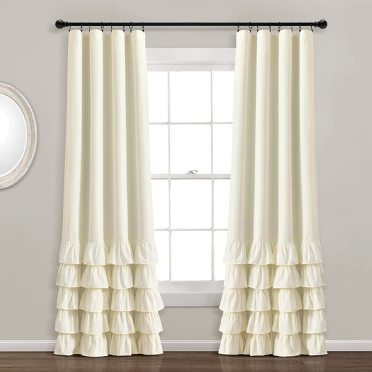 Allison Ruffle 100% Blackout Window Curtain (Single Panel)
