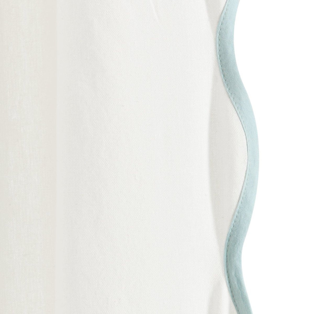 Coastal Chic Scalloped Edge Window Curtain Panel Set featuring scallop edges and a soft color detail.