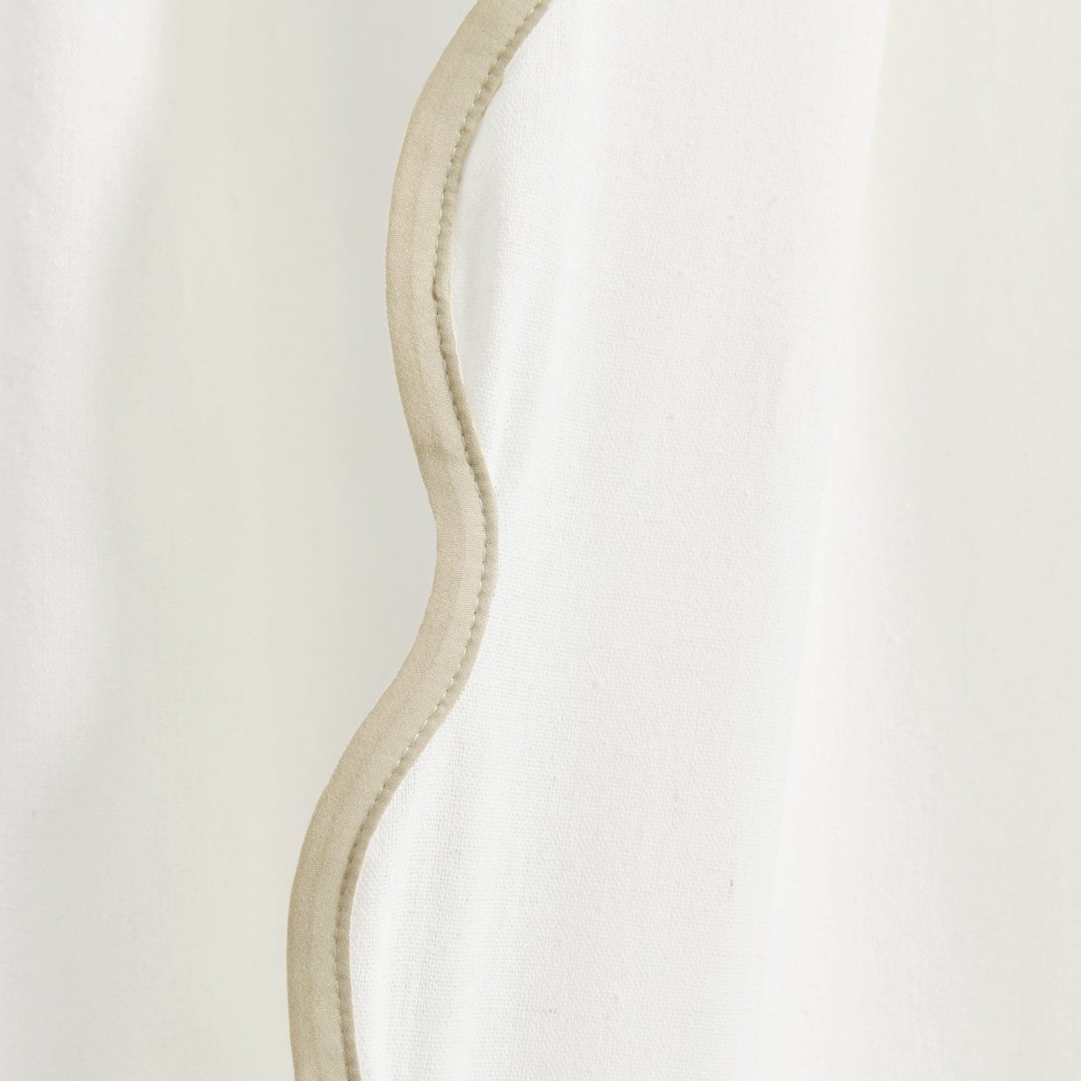 Coastal Chic Scalloped Edge Window Curtain Panel Set detail showcasing scallop edge design.