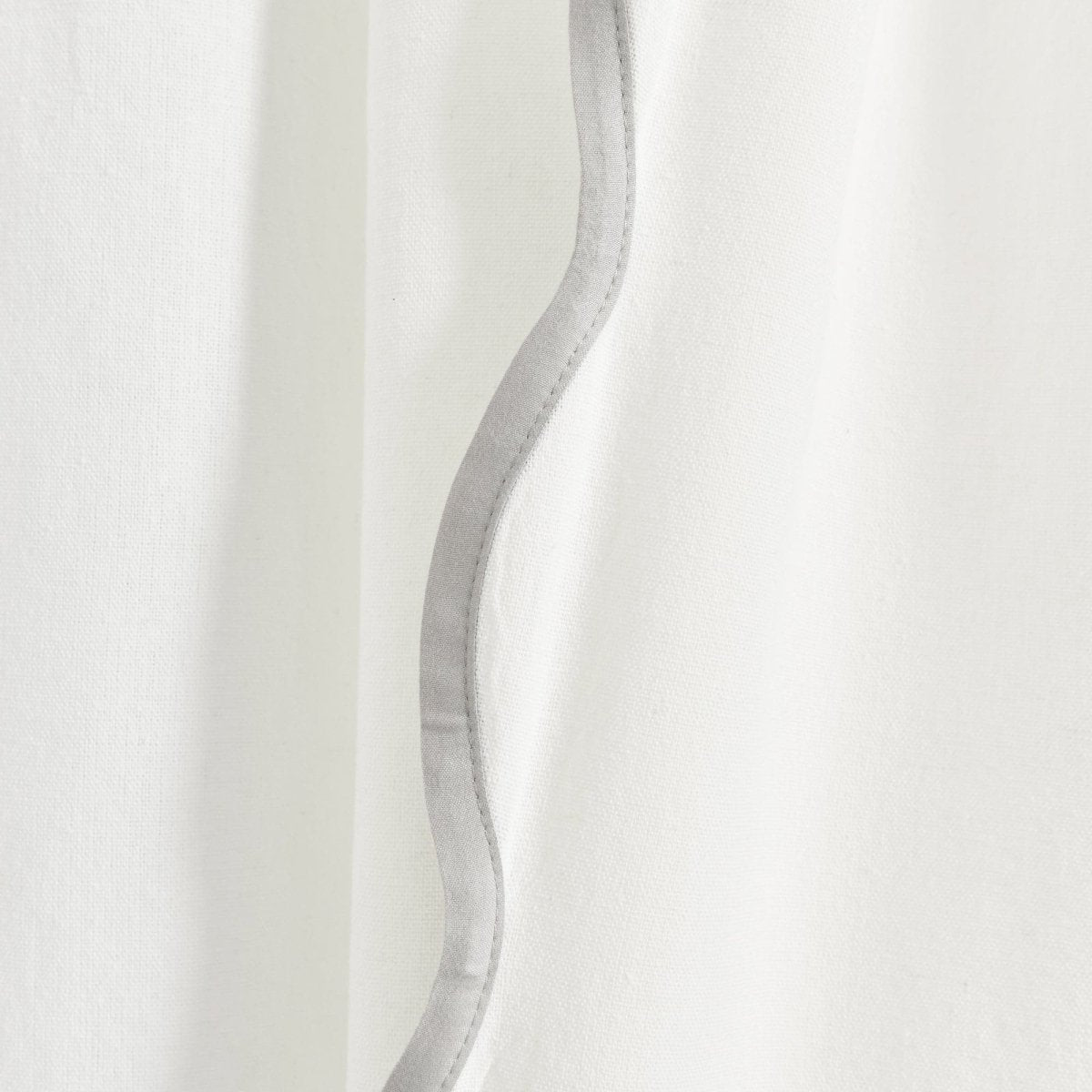 Coastal Chic Scalloped Edge Window Curtain Panel Set showcasing delicate scallop edge detail.