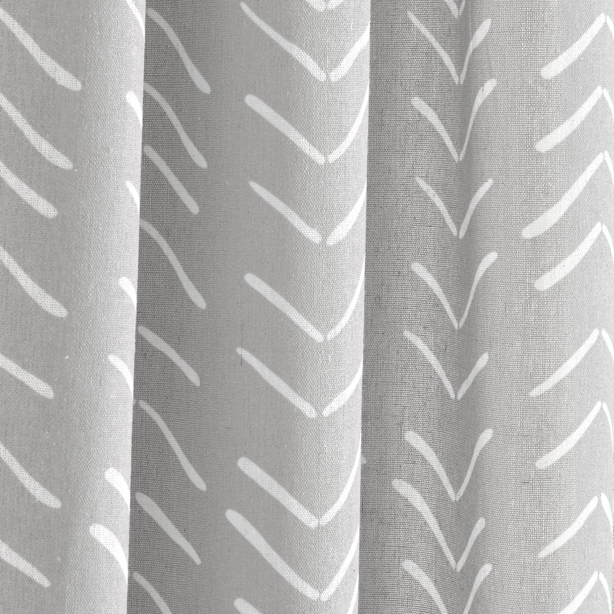 Hygge Modern Arrow Faux Linen Window Curtain Panel Set