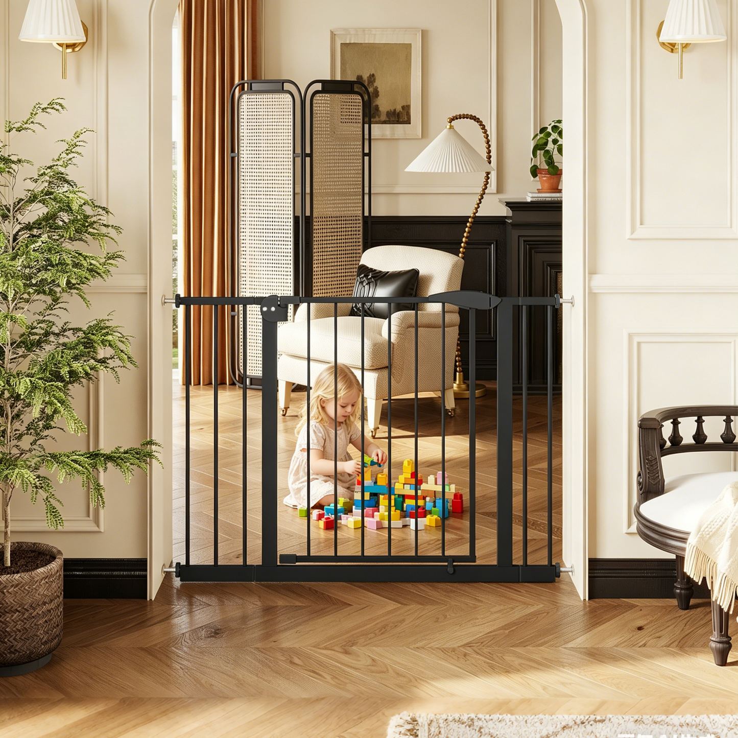 29.5-44.1" Wide Baby Gate for Stairs and Doorways