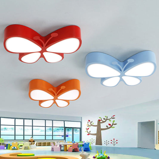 ily's Luminous Acrylic LED Flush Mount Ceiling Light - Butterfly Design for Kindergarten and Child's Bedroom
