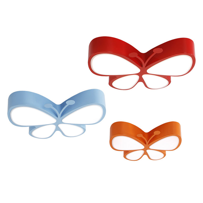 ily's Luminous Acrylic LED Flush Mount Ceiling Light - Butterfly Design for Kindergarten and Child's Bedroom