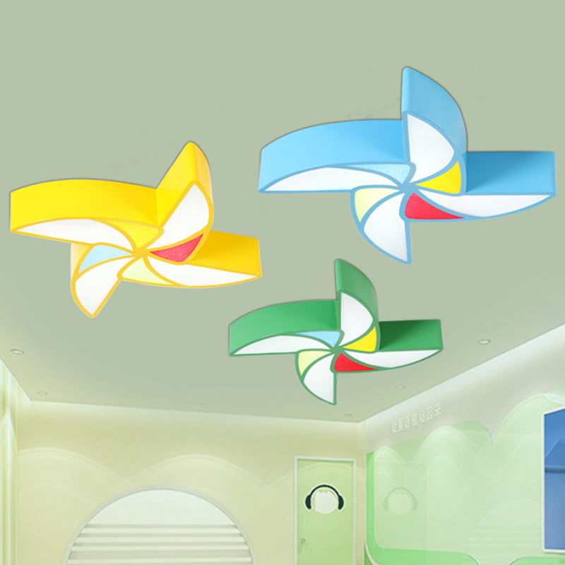 Léa's Minimalist LED Nursery Ceiling Light - Pinwheel Shade Acrylic Flush Mount
