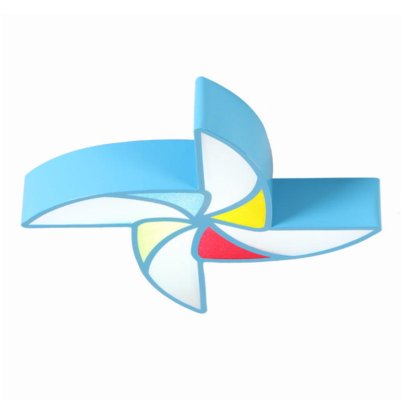 Léa's Minimalist LED Nursery Ceiling Light - Pinwheel Shade Acrylic Flush Mount