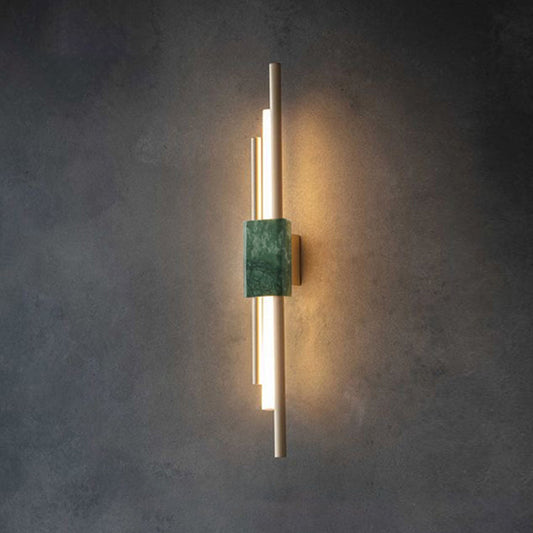 Fiona's Modern Marble Sconce - Green LED Light with Sophisticated Style